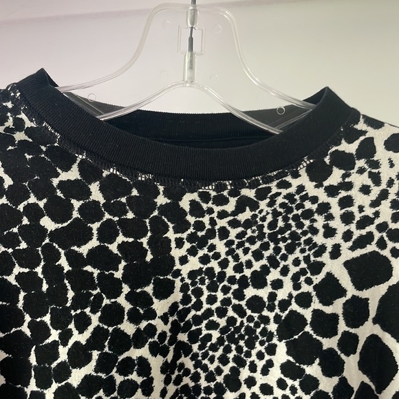 TOPSHOP Size 0-2 Black & Cream Short Sleeve T-Shirt - Picture 6 of 7